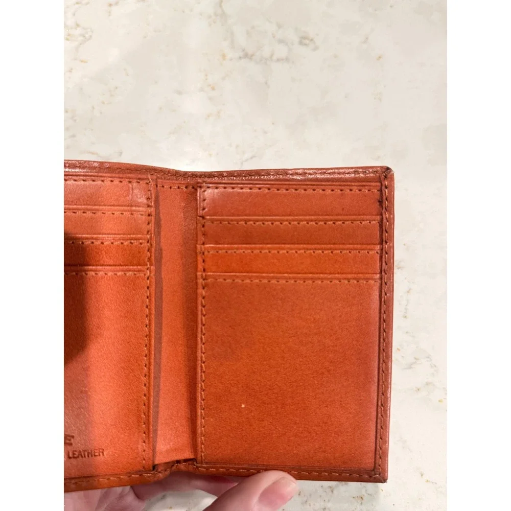 Cowboy Chrome Handtooled Leather Trifold Wallet Brown Basketweave Cross Mens